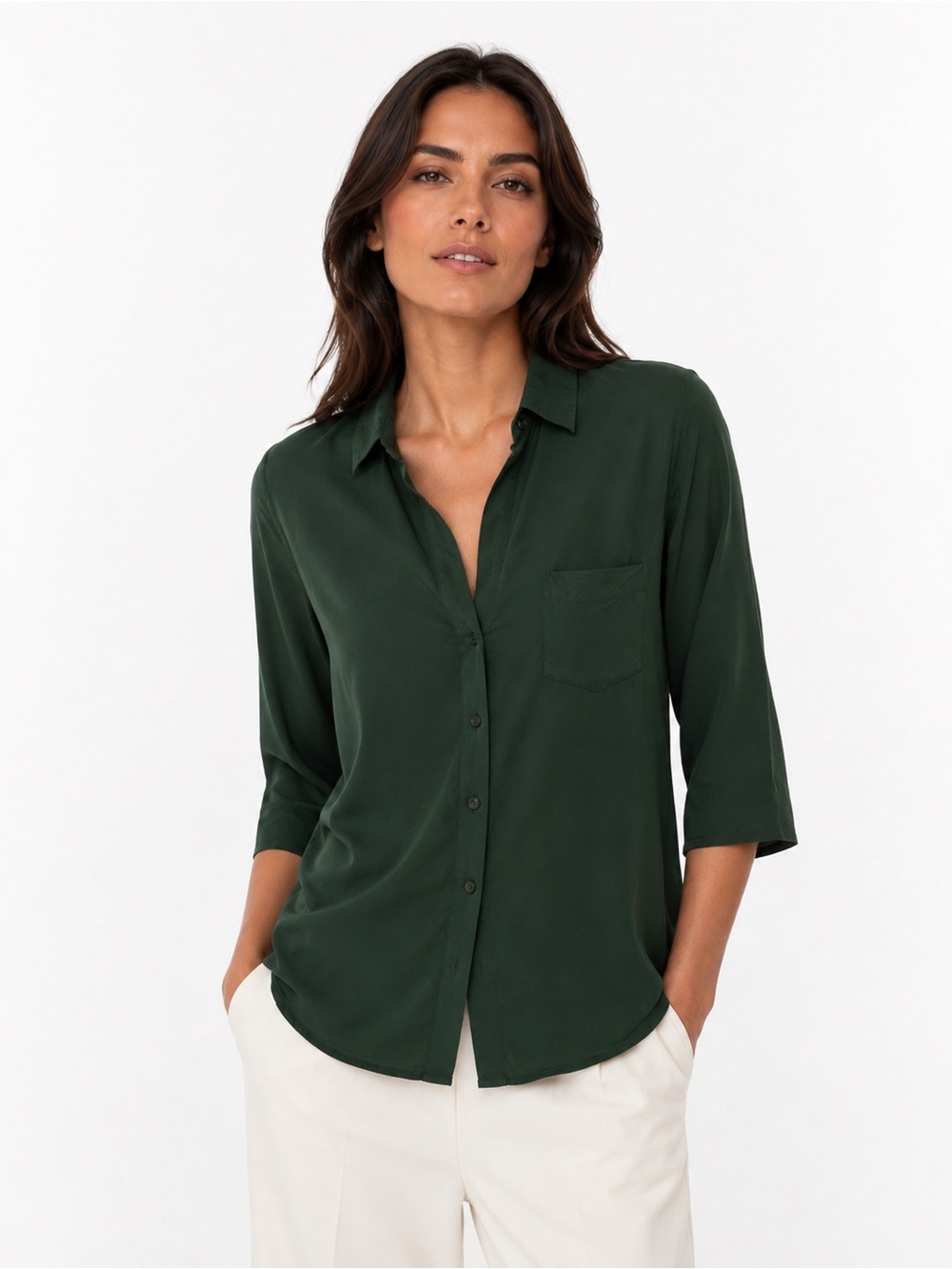 L’Agence Dark Green Shirt